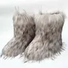 Botas de inverno menina moda moda quente plataforma de peles incrível neve cool garotas ruas falsas bota de tornozelo quente 1222