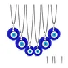 Pendentif Colliers 30mm Turc Bleu Evil Eye Collier Verre Cuir Corde Chaîne Pour Femmes Hommes Mode Bijoux Drop Livraison Pendentifs Dhmi9