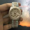 Herr Ice Diamond Watch Bi-Rose Gold rostfritt stål Diamond Strap Watch Arabic Digital Scale Automatic Mechanical Watches299m