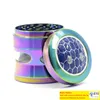 DHL Tobacco Herb Lighting Grinder 4 -delige rookset aluminium legering pollen persvanger metalen grinders