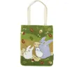 Evening Bags Kiki's Delivery Service Canvas Shoulder Kawaii Cute Top Handle For Women Embroidery Eco Shopping Bag Handbag