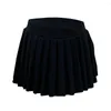 Skirts Women's Mini Pleated Sexy Y2k High Wiast Solid Color A-line Skirt Bottoms Stretchy Tennis Skater Dance Party Club
