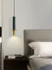 Lampy wisiork Nordic Mały żyrandol do sypialni Nowoczesne miedziane światło restauracyjne Kreatywna osobowość Single Marble Drolight