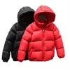 OC 57M790 COUSSIN Girl Winter Down Coat Chaqueta de longitud media Suelta a prueba de agua Con capucha Keep warm zipper Flores de dibujos animados