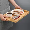 Plats en bois Plats de desserts de thé Rectangle Steak Sushi Assiettes Fruits respectueux de l'environnement Plate de cuisine en bois