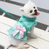 犬の首輪かわいいレースハーネスドレスペットペットの服のための誕生日結婚式の蝶番子犬衣装春のリーシュ