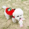 Trajes de gato roupas de Natal Cão pequeno Papai Noel Claus fantasia de gatinho terno de filhote de cachorro Capuzes Acessórios para roupas de estimação de animais de estimação