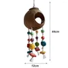 Altre forniture per uccelli Giocattolo per morso di pappagallo Gabbia accattivante Giocattolo da strappo in legno a tre vie resistente multicolore