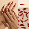 False Nails French Long T Shape Full Cover Wearable Detachable Nail Tips Finished Fingernail Fake