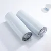 Tumblers de sublimação retos brancos foscos de parede dupla em aço inoxidável a vácuo tumbler brilhante de transferência de calor por você mesmo faça você mesmo