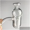 Tuyaux de fumer 25 mm xl en quartz biseauté banger nulle ronde inférieur avec narguilé m épais bettère inséré en verre plat en verre pour la chute dhtqf