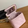 10A miroir qualité 11CM Mini étui Lipstic vanité femmes luxe concepteur sacs à cosmétiques avec boîte C196