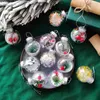 Party Decoration Mix 12Pcs Transparent Crystal Christmas Balls With Pine Cone Xmas Tree Hanging Ball Ornaments Year Gift