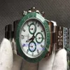 Men's Automatic Green Ceramic Bezel Watches Mens Cal 4130 Chronograph Watch Men 116500 Cosmograph Eta BL Wristwatches287c