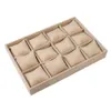 Stackable 12 Girds Jewelry Trays Storage Tray Showcase Display Organizer LXAE Watch Boxes & Cases184e