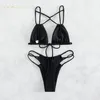 Sexy womens two piece bikini Design Solid color multicolor swimwear qj2026 fashion Hollow out sporty beach suit swimsuit