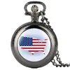 Pocket Watches United States Map Watch For Women Alloy Orologio Donna Analog Clock Men Fob Pendant Accessory Relojes De Bolsillo