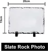 Sublimation Blank Rectangular Rock Slate Photo Plaque Picture Frame Customized Photo Frame Novelty for WeddingBirthday