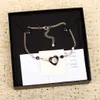 2023 Quality Charm Heart Shape Pendant Necklace with Diamond and Black Color Beads in Gold Plated Have Box Stamp PS7463A