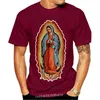 Camisetas masculinas Virgen de Guadalupe Ferro na camisa de transferência de calor adesivo de adesivo