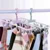 Hangers Multi-Functional Plastic Folding Hanger 12 Clips Travel Fold Hang Drying Underwear Socks Towel Balcony Clip Household Rack