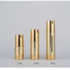 Opslagflessen 5 stks/perceel 30 ml gouden emulsie cosmetische luchtloze fles 15 ml plastic als leeg vacuüm 50 ml essentie vloeistof reizen