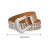 Riemen Goth Rhinestone Women Faux Leather Western Y2K Girls Belt For Jeans Men Drop315r