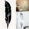 Wall Stickers DIY Mirror Sticker Feather Acrylic Effect Home Decoration Mural Makeup Spiegel Decal Removable