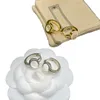 Chic Golden Ear Hoops Charm Silver Designer Studs Letters Kolczyki Wysokiej klasy znaczki Dangler z Box221U