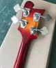 4 Strings Cherry Sunburst Electric Bass Guitar with Dot Inlay Rosewood Freboard Customizable