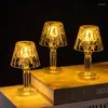 Veilleuses lampe de bureau transparente acrylique décoratif chambre Table de chevet cristal cadeau lumière LED