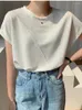 Dames t shirts dames t-shirt short mouw tees o-neck top vrouwelijk losse casual batwing shirt dame solide mode dames 2022