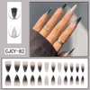 Faux Ongles 24pcs Long Stiletto Fake French Press On Black Silver Full Cover Nail Tips