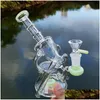 Rauchpfeifen 14 Zoll Wasserpfeifen Dab Rig Duschkopf Perc Glasbongs Recycler Ölplattformen Wasserbong 4 mm dickes Rohr mit Beiwagen XL197 Dhuan