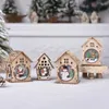 Christmas Decorations Luminous Cabin Wooden House Glittery LED Light Home Decoration Fairy Night Lamp Pendant Prop Candle Gift