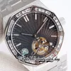 JCF JCF26521 MENS WATM Extra cienkie A2924 Automatyczne tourbillon 41 mm bagietka diamenty ramki czarne tapisserie det balerię stalową Bransoletę Super edycja