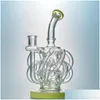 Smoking Pipes Super Cyclone Glass Recycler Dab Rig Purple Bong With 12 Tube Water Vortex Bongs 14Mm Joint Oil Drop Delivery Home Gar Dhlsd