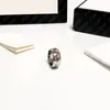 Luxe Zilveren Ringen Voor Vrouwen Mannen G Ringen Mode Liefde Schedel Letter Messing Ring Non-Fading Anti-allergieën Valentijnsdag Verjaardagscadeau