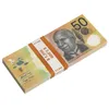 Prop Aud Banknotes Dólares australianos 20 50 100 Cópia de papel Print Full Print Banknote Fake Monopoly Money Movie Adens