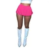 Rokken dames mini geplooide sexy y2k high wiast solide kleur a-line rok bodems rekbare tennis skater dance party club