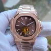 Orologio da uomo U1F 40mm 5711/1A-018 quadrante oro rosa Calendario classico Orologi da uomo Zaffiro Luminoso Orologi da polso CAL.324SC Movimento Scatola originale trasparente