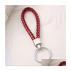 Key Rings 40 Colors Pu Leather Braided Woven Keychain Fit Diy Circle Pendant Chains Holder Car Keyrings Jewelry Drop Delivery Dhept