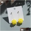 Stud S925 Sier Needle New Korean Sweet Candy Colors Girl Earrings Temperament Personality Flower Pearl Tassel Drop Delivery Jewelry Dhdbb