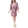 Women's Sleepwear Summer Bride Wedding Robe Satin Women Nightgown Sexy Nightdress Lady Kimono Bathrobe Gown Negligee