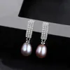 Classic Pearl Earrings S925 Silver Micro Set Zircon Vintage Dangle Earrings European Women Fashion Earrings Valentine's Day Gift Wedding Party High end Jewelry SPC