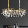 Pendant Lamps Modern LED Crystal Chandelier Lighting Luxury Home Decor Lamp For Living Room El Hall Villa Art