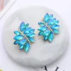 Boucles d'oreilles Ztech feuilles grandes pour femmes filles mode strass bijoux accessoires de fête de mariage en gros