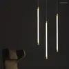 Pendant Lamps Modern Decorate Bedroom Living Room Dining Copper Acrylic Line Chandelier Lighting