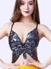 Débardeurs pour femmes Y2K Papillon Sequin Crop Top Femmes D'été Dos Nu Gilet Col En V Sexy Club Costume Tenues Festival Vêtements Bandage Soutien-Gorge Tops