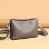 Leather womenbag wide shoulder belt messenger small square head layer leather soft versatile fashion